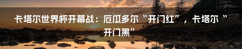 卡塔尔世界杯开幕战:厄瓜多尔“开门红”,卡塔尔“开门黑”