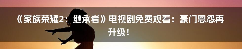 《家族荣耀2:继承者》电视剧免费观看:豪门恩怨再升级!
