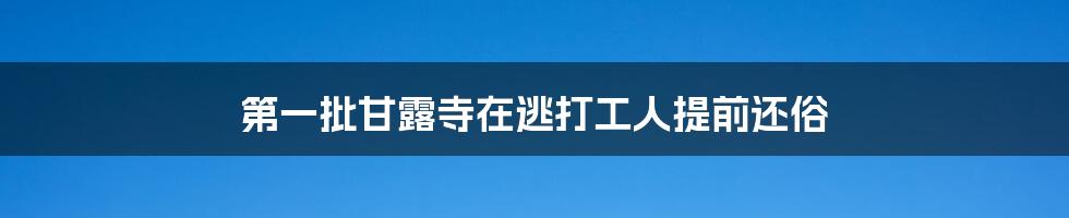 第一批甘露寺在逃打工人提前还俗