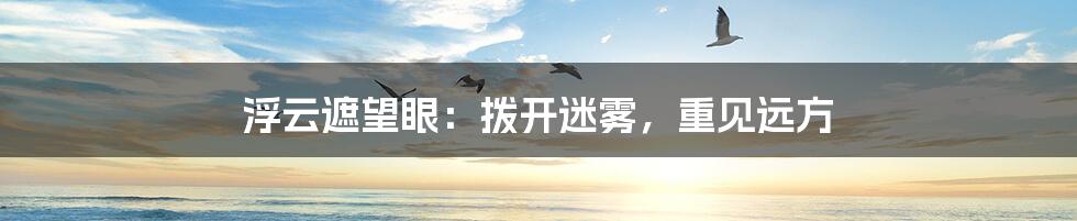 浮云遮望眼：拨开迷雾，重见远方
