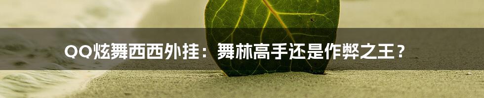QQ炫舞西西外挂：舞林高手还是作弊之王？
