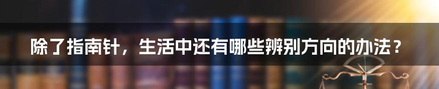 除了指南针，生活中还有哪些辨别方向的办法？