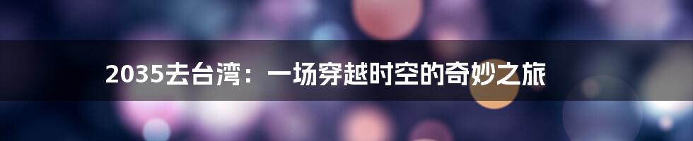 2035去台湾：一场穿越时空的奇妙之旅