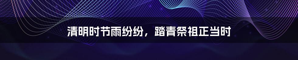 清明时节雨纷纷,踏青祭祖正当时