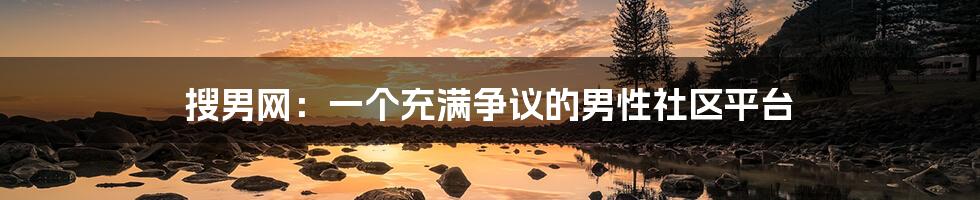 搜男网:一个充满争议的男性社区平台