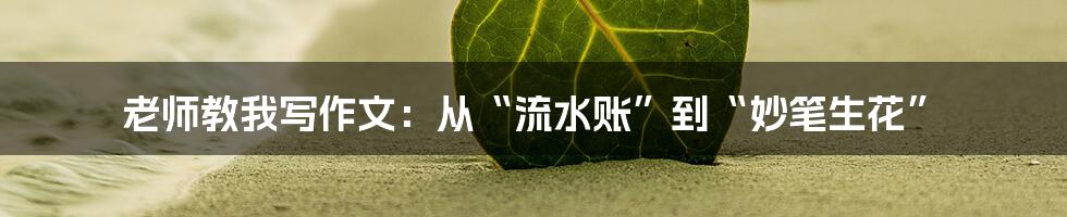 老师教我写作文：从“流水账”到“妙笔生花”