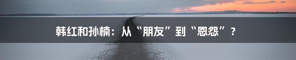 韩红和孙楠:从“朋友”到“恩怨”?