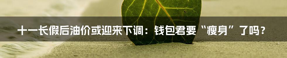 十一长假后油价或迎来下调:钱包君要“瘦身”了吗?