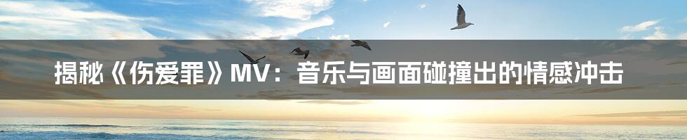 揭秘《伤爱罪》MV:音乐与画面碰撞出的情感冲击
