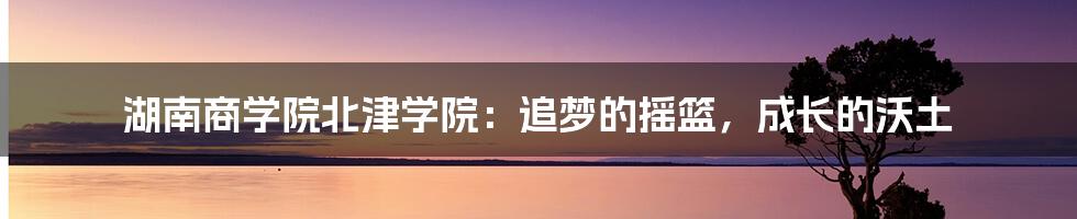 湖南商学院北津学院:追梦的摇篮,成长的沃土