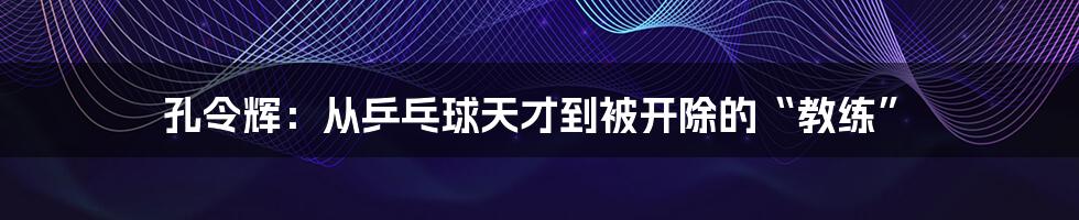 孔令辉：从乒乓球天才到被开除的“教练”