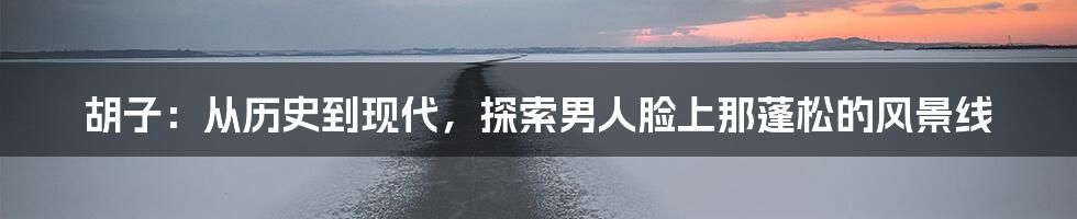 胡子:从历史到现代,探索男人脸上那蓬松的风景线