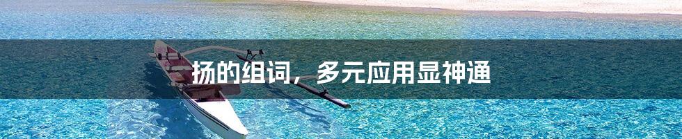 扬的组词,多元应用显神通