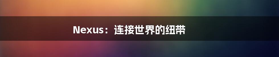 Nexus：连接世界的纽带