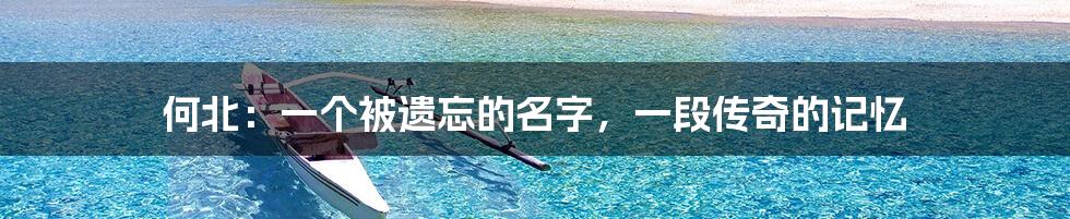 何北：一个被遗忘的名字，一段传奇的记忆