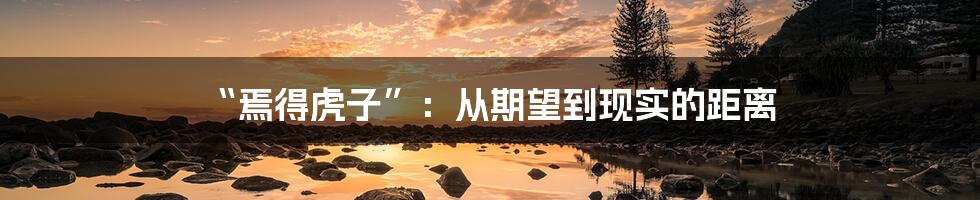 “焉得虎子”:从期望到现实的距离