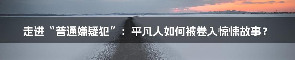 走进“普通嫌疑犯”:平凡人如何被卷入惊悚故事?