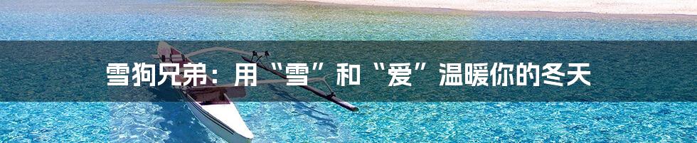 雪狗兄弟:用“雪”和“爱”温暖你的冬天