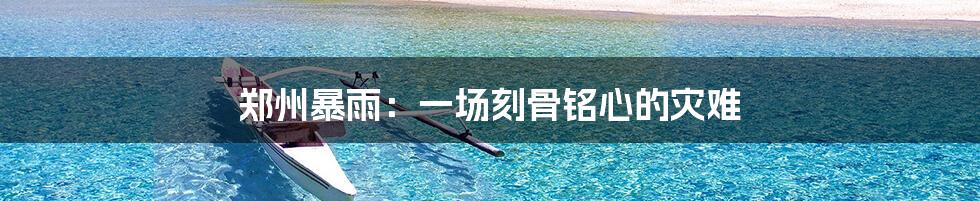 郑州暴雨:一场刻骨铭心的灾难