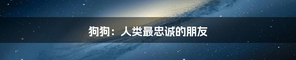 狗狗：人类最忠诚的朋友