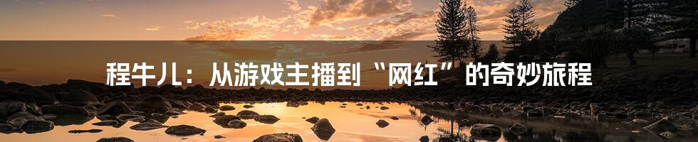 程牛儿:从游戏主播到“网红”的奇妙旅程