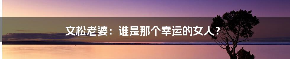 文松老婆:谁是那个幸运的女人?