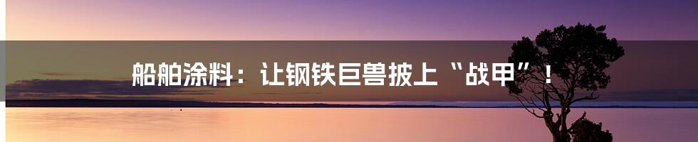 船舶涂料:让钢铁巨兽披上“战甲”!