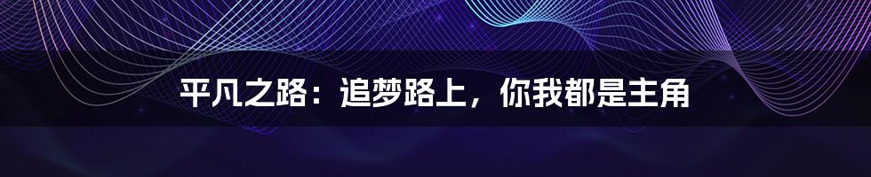 平凡之路：追梦路上，你我都是主角