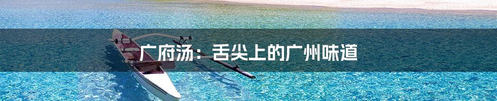 广府汤:舌尖上的广州味道