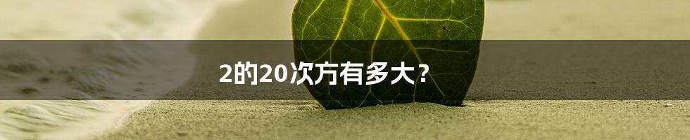 2的20次方有多大?