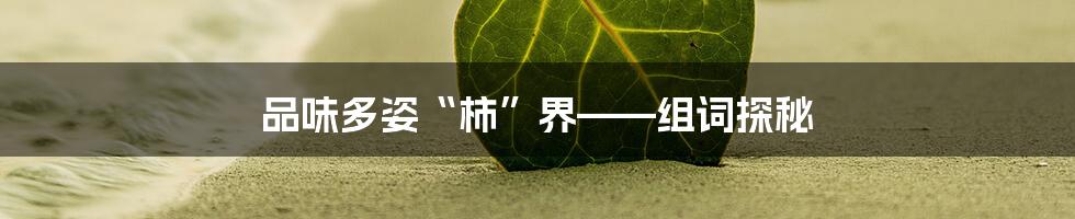 品味多姿“柿”界——组词探秘