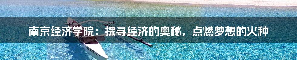 南京经济学院:探寻经济的奥秘,点燃梦想的火种