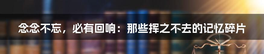 念念不忘,必有回响:那些挥之不去的记忆碎片