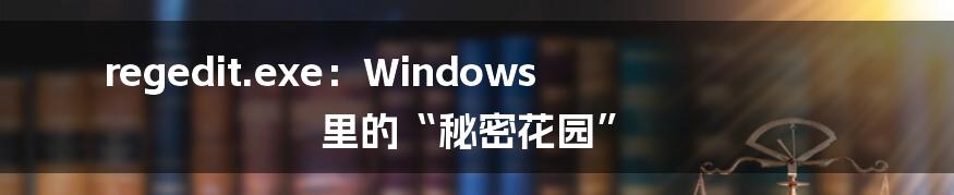 regedit.exe：Windows 里的“秘密花园”