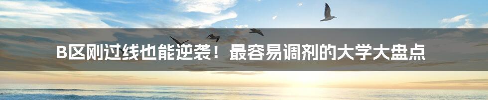 B区刚过线也能逆袭!最容易调剂的大学大盘点