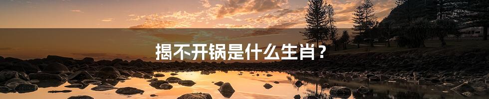 揭不开锅是什么生肖?