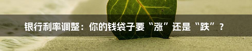 银行利率调整:你的钱袋子要“涨”还是“跌”?