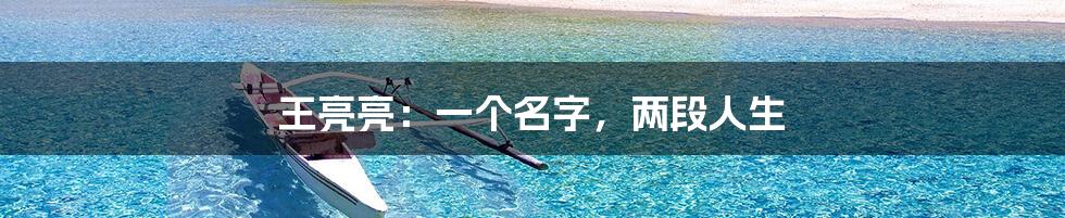 王亮亮:一个名字,两段人生