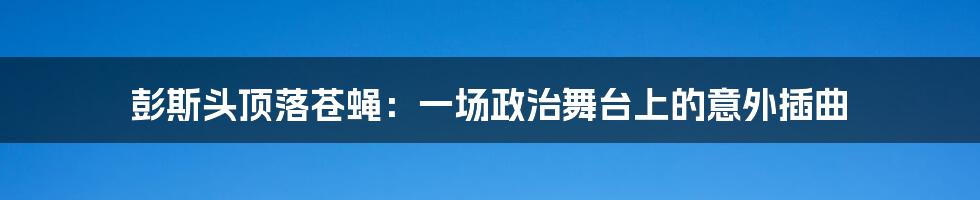 彭斯头顶落苍蝇:一场政治舞台上的意外插曲