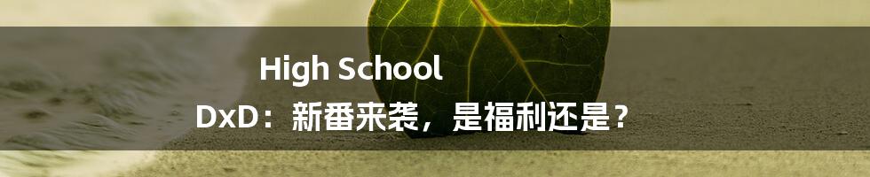 High School DxD:新番来袭,是福利还是?