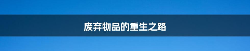 废弃物品的重生之路