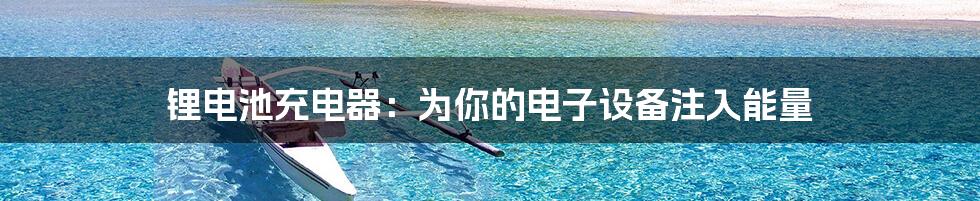 锂电池充电器:为你的电子设备注入能量