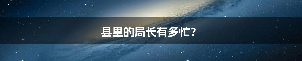 县里的局长有多忙?