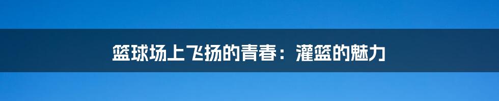 篮球场上飞扬的青春:灌篮的魅力