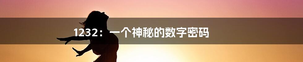 1232:一个神秘的数字密码