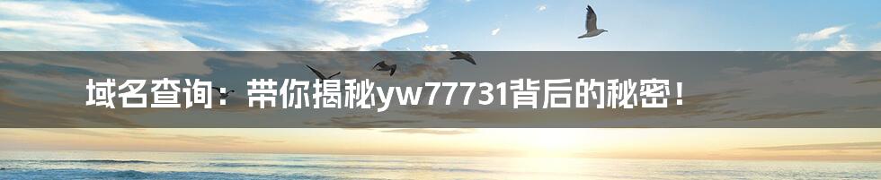 域名查询:带你揭秘yw77731背后的秘密!