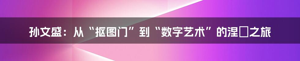 孙文盛:从“抠图门”到“数字艺术”的涅槃之旅