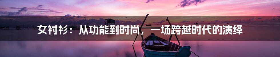女衬衫:从功能到时尚,一场跨越时代的演绎