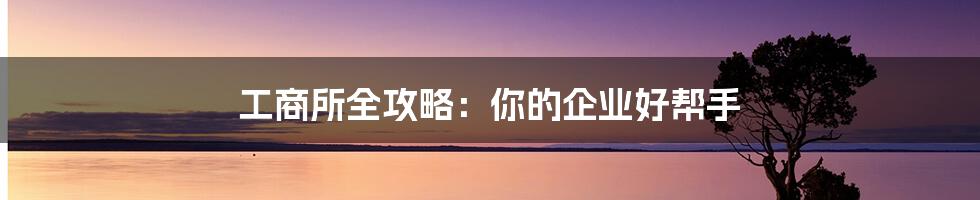 工商所全攻略:你的企业好帮手