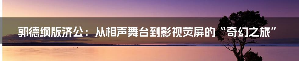 郭德纲版济公:从相声舞台到影视荧屏的“奇幻之旅”